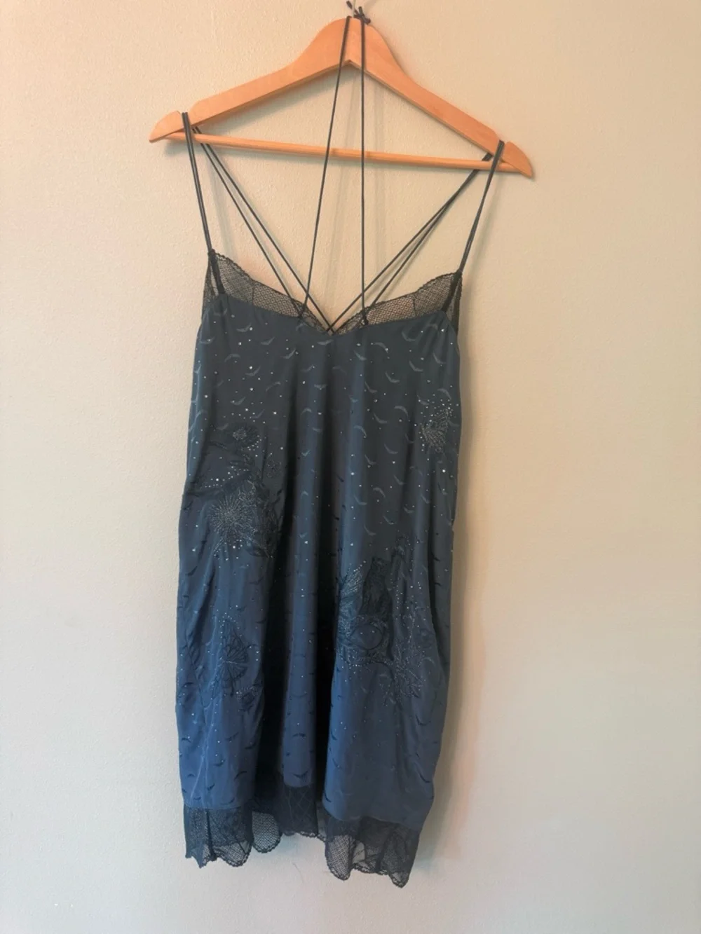 Zadig & Voltaire Calissa Silk Lace Jacquard Dress NWT Nori Grey L - Picture 4 of 15
